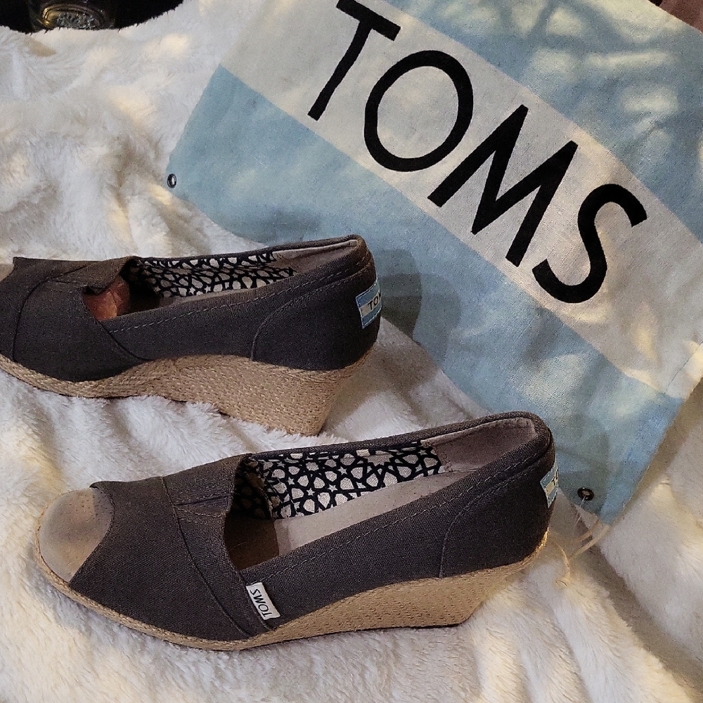 TOMS Dark Gray Wedge Shoes